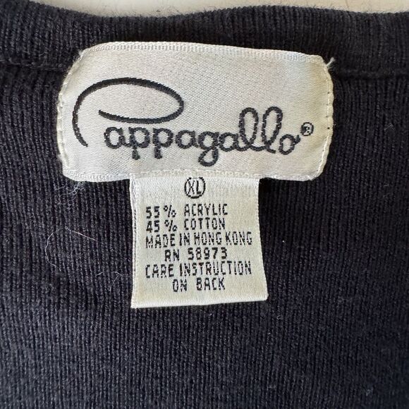 Pappagallo Navy Blue Cardigan Embroidered Chest Pocket Size XL - Picture 6 of 11